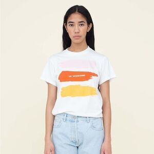 Monogram Barneys New York *BLUE/BROWN Le Weekend Graphic Tee Large